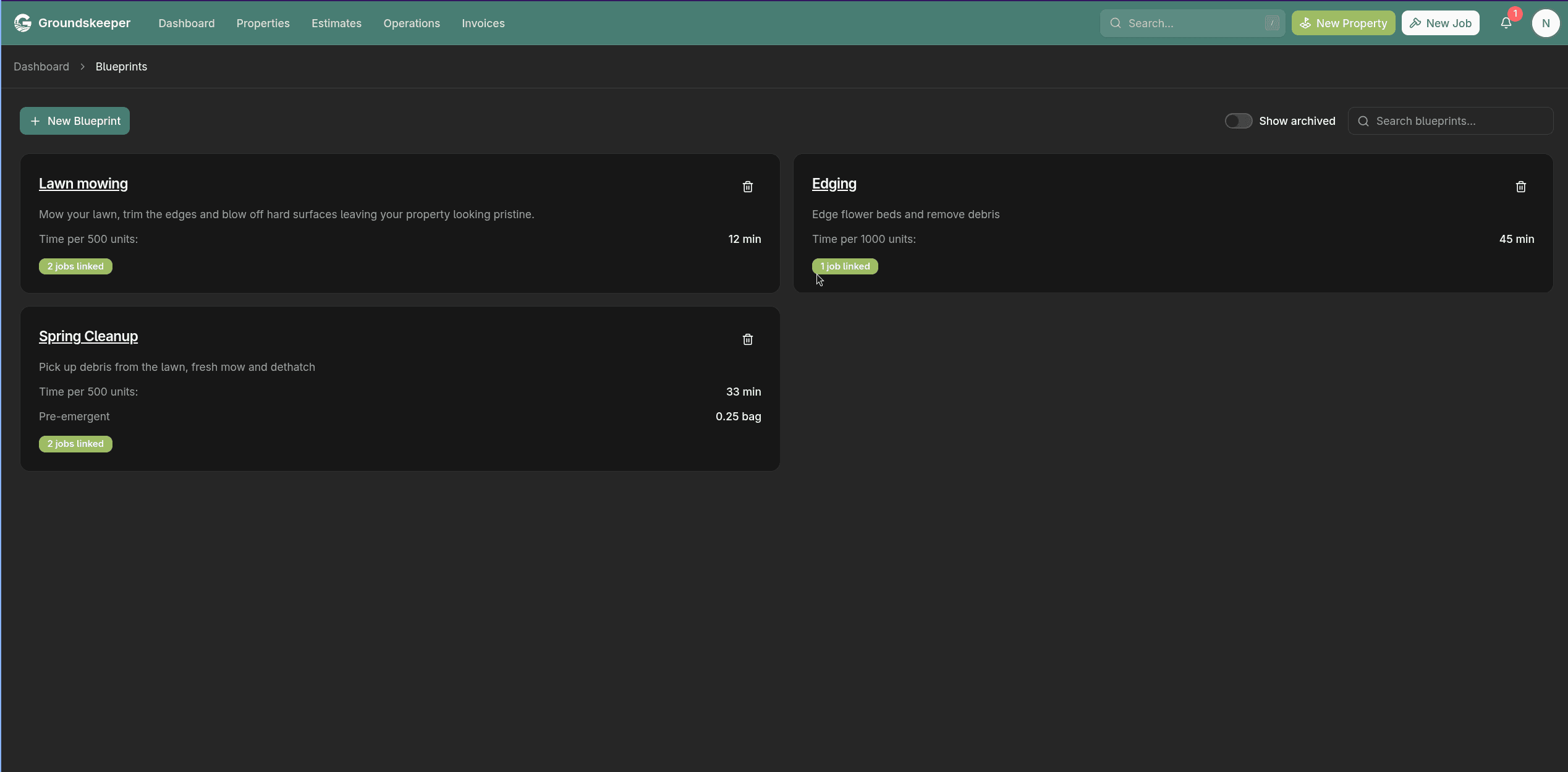 Screenshot of Blueprint creator