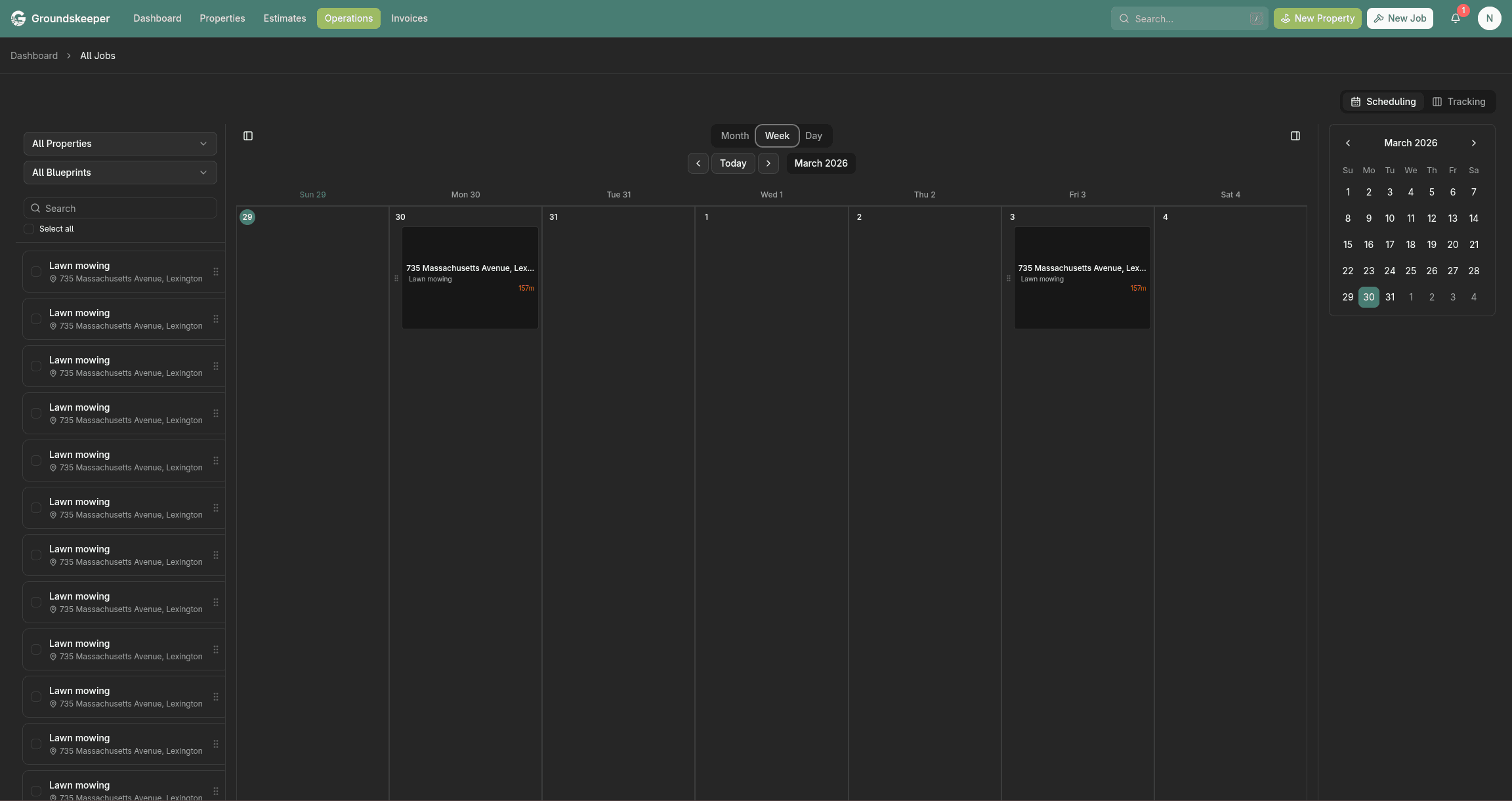 Screenshot of Job scheduling